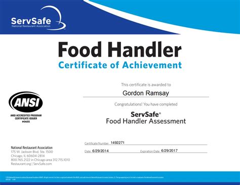 Food Handlers Certification Fast